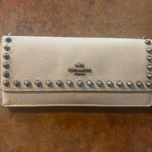 Coach leather studded wallet
